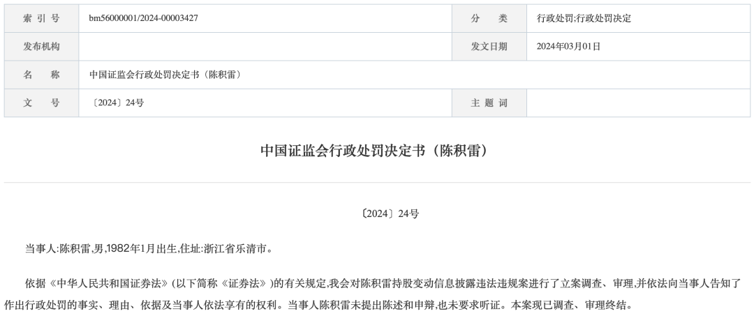 证监会出手！牛散用63个账户举牌，还巨亏1300多万元，罚单来了