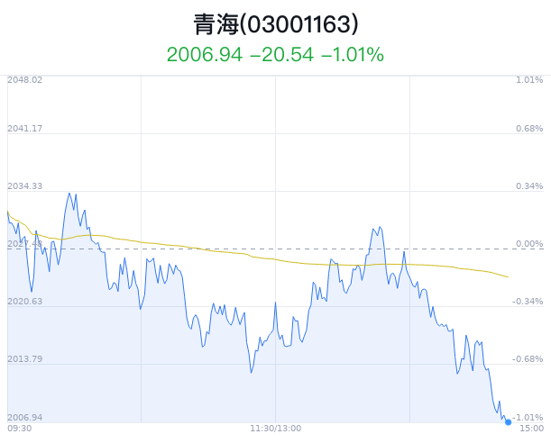 青海板块盘中跳水，青海春天跌3.45%