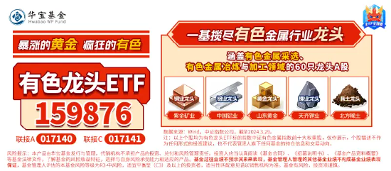 涨疯了！伦铜创上市新高，COMEX黄金回升4月高位，有色龙头ETF（159876）高开3%！标的指数本轮累涨38.98%！